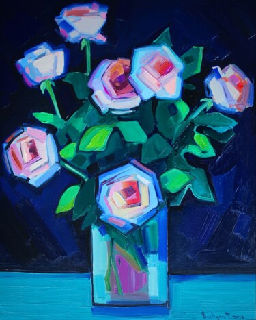 Картина под названием "Roses_1" - Tigran Avetyan, Подлинное произведение искусства, Масло