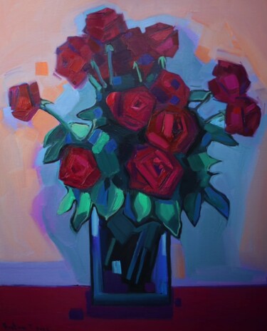 Malerei mit dem Titel "Roses _2" von Tigran Avetyan, Original-Kunstwerk, Öl