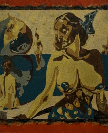 Malerei mit dem Titel "A Day on the Beach" von Timothy Colomer, Original-Kunstwerk, Acryl Auf Andere starre Platte montiert