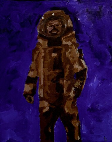 Peinture intitulée "Bomb Suit in Magenta" par Timothy Colomer, Œuvre d'art originale, Acrylique Monté sur Châssis en bois