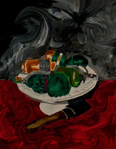 Painting titled "Boom Boom Platter" by Timothy Colomer, Original Artwork, Oil