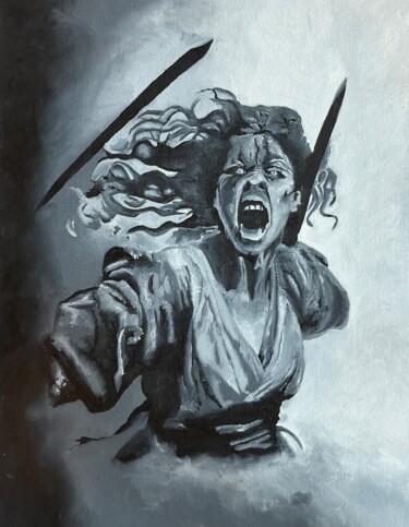 绘画 标题为“Battle with Demons” 由Timothy Colomer, 原创艺术品, 油 安装在其他刚性面板上