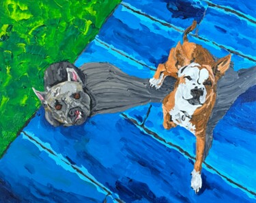 Painting titled "Best Friends" by Timothy Colomer, Original Artwork, Acrylic Mounted on Wood Stretcher frame