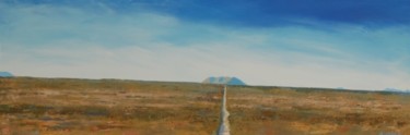 Painting titled "GIANT ROCK ROAD" by Tina Bluefield, Original Artwork, Oil