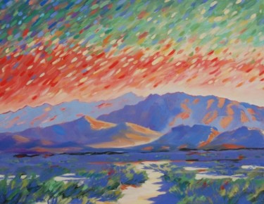 Painting titled "COLORED DESERT" by Tina Bluefield, Original Artwork, Oil