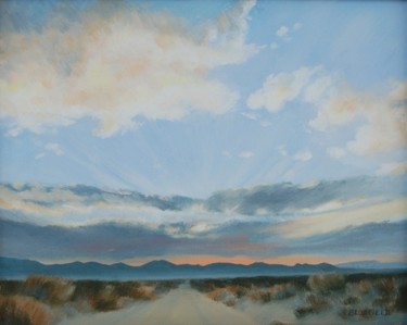 Peinture intitulée "ROAD TO SUNRISE" par Tina Bluefield, Œuvre d'art originale, Huile