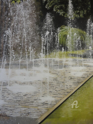 Pintura titulada "Fantôme de l'eau" por Tino Cintas, Obra de arte original, Pastel Montado en Bastidor de camilla de madera