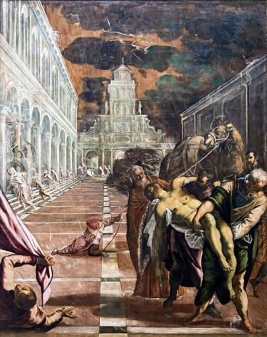 绘画 标题为“Le transfert du cor…” 由Tintoretto, 原创艺术品, 油