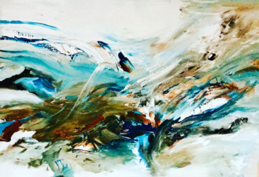 Картина под названием "Water flows 3" - Tiny De Bruin, Подлинное произведение искусства, Акрил