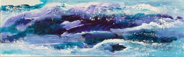 Painting titled "Seascape little" by Tiny De Bruin, Original Artwork, Acrylic Mounted on Wood Panel