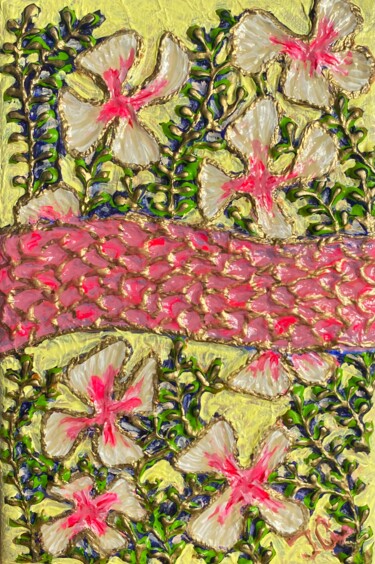 Картина под названием "Pink snake and flow…" - Tiphanie Canada, Подлинное произведение искусства, Акрил
