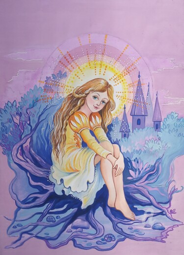 Peinture intitulée ",,Goldilocks''" par Irina Tischenko, Œuvre d'art originale, Aquarelle