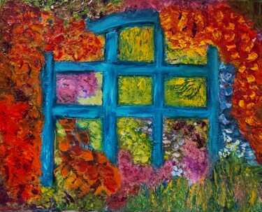 Painting titled "Le jardin secret" by Tissa, Original Artwork, Oil