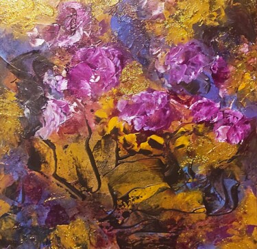 Schilderij getiteld "Floral Collection" door Tissa, Origineel Kunstwerk, Acryl