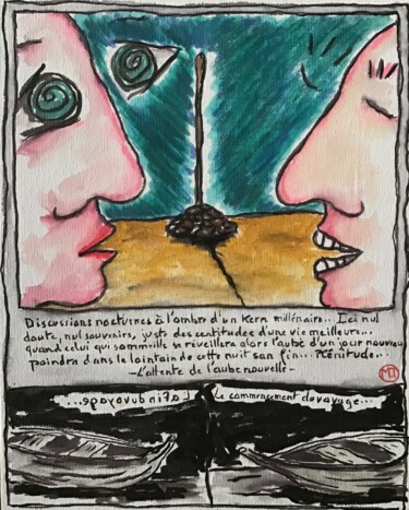 Картина под названием "Rencontre fortuite.…" - Titi Montana, Подлинное произведение искусства, Акрил