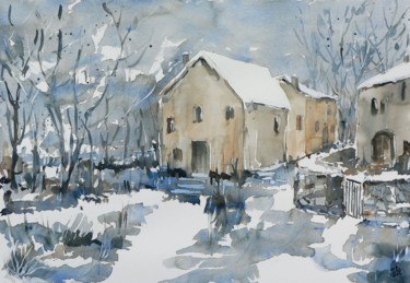 Peinture intitulée "Inverno 3" par Tito Fornasiero, Œuvre d'art originale, Aquarelle