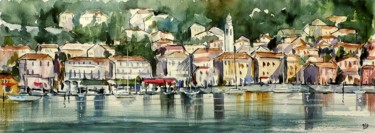 Painting titled "Menaggio (Lago di C…" by Tito Fornasiero, Original Artwork, Watercolor