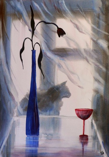 Peinture intitulée "La finestra sul cor…" par Tito Fornasiero, Œuvre d'art originale, Aquarelle