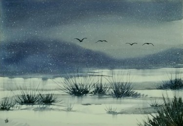 Peinture intitulée "Inverno 9" par Tito Fornasiero, Œuvre d'art originale, Aquarelle