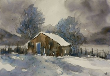 Pittura intitolato "Inverno 11" da Tito Fornasiero, Opera d'arte originale, Acquarello