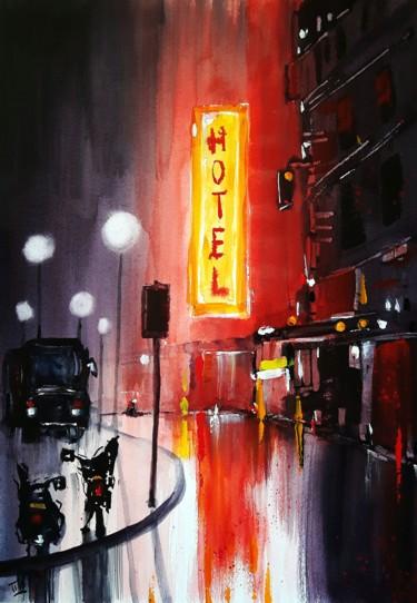 Painting titled "Hotel 3 stelle" by Tito Fornasiero, Original Artwork, Watercolor
