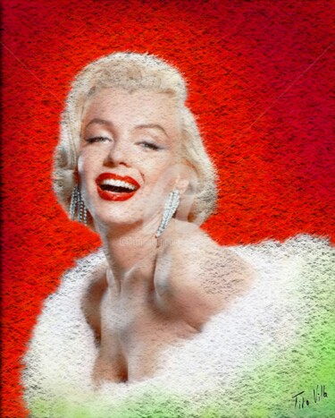 Digitale Kunst getiteld "Marilyn Monroe drea…" door Tito Villa, Origineel Kunstwerk, Digitaal Schilderwerk