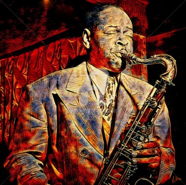 Digital Arts titled "Jazz vibration Cole…" by Tito Villa, Original Artwork, Digital Painting
