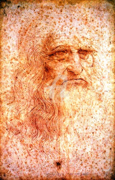 Digital Arts titled "Leonardo da Vinci." by Tito Villa, Original Artwork, Chalk