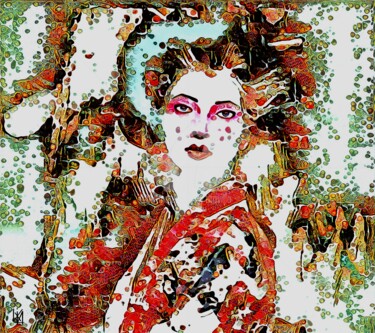 Artes digitais intitulada "Geisha." por Tito Villa, Obras de arte originais, Pintura digital