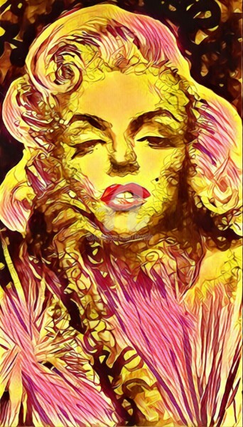 Dessin intitulée "Marilyn monroe Pink…" par Tito Villa, Œuvre d'art originale, Craie