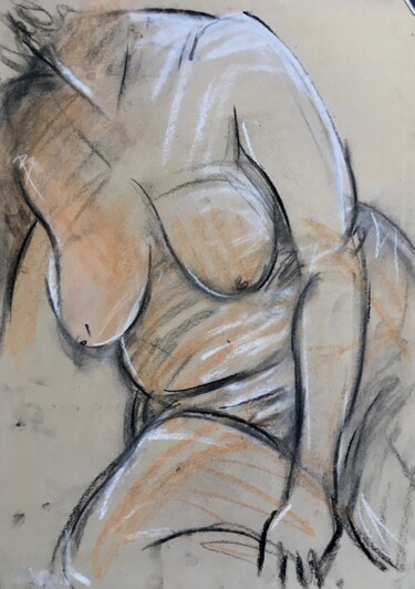 Dessin intitulée "Weiblicher Akt,Past…" par Sergej Luzewitsch, Œuvre d'art originale, Pastel