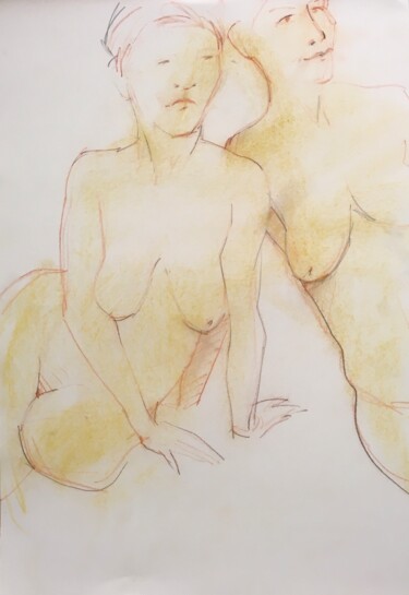 Tekening getiteld "Akt,Figur,Pastel,Akt" door Sergej Luzewitsch, Origineel Kunstwerk, Pastel