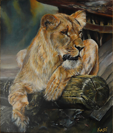 绘画 标题为“Painting Lioness. P…” 由Татьяна Квасницина, 原创艺术品, 丙烯