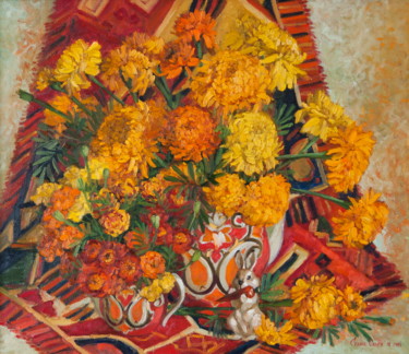 Картина под названием "Marigold" - Olga Sedykh, Подлинное произведение искусства, Масло
