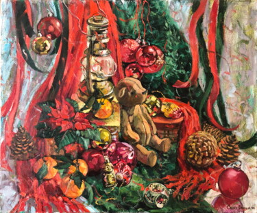 Картина под названием "New Year" - Olga Sedykh, Подлинное произведение искусства, Масло