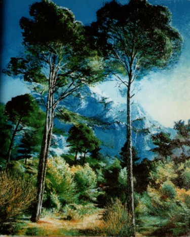 Peinture intitulée "La Sainte -Victoire" par Toine, Œuvre d'art originale, Huile