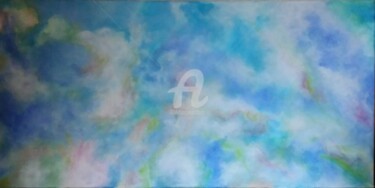 Pintura intitulada "Ciel arc-en-ciel" por Tol Dana, Obras de arte originais, Acrílico Montado em Armação em madeira