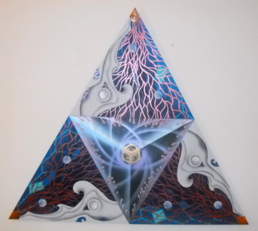 绘画 标题为“Crystal conciousnes…” 由Tolga Özkan, 原创艺术品, 丙烯 安装在木板上