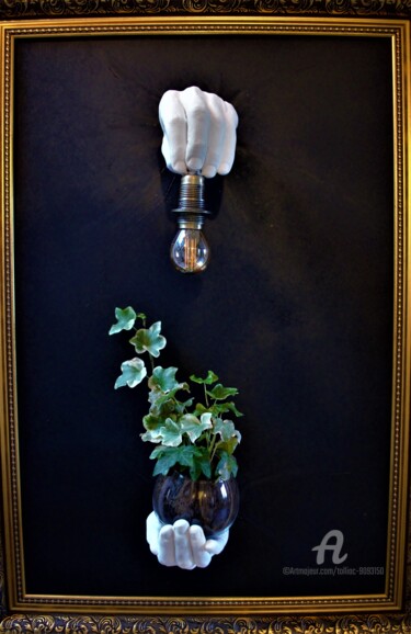 Escultura titulada "Liaison" por Tolliac, Obra de arte original, Yeso Montado en Bastidor de camilla de madera
