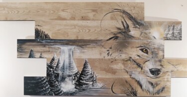 Peinture intitulée "Loup" par Tolliac, Œuvre d'art originale, Acrylique