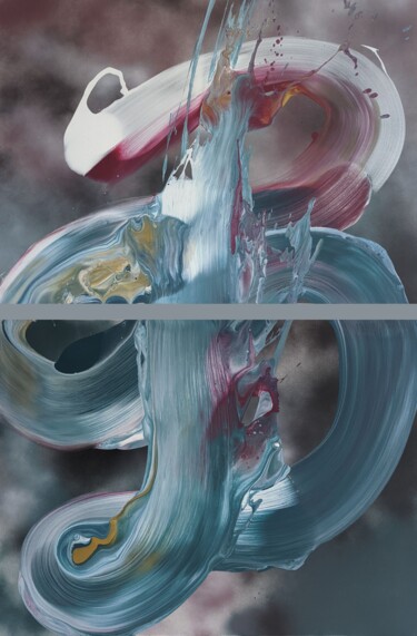 Картина под названием "Troisième Mouvement" - Tom Dunan, Подлинное произведение искусства, Акрил Установлен на Деревянная ра…