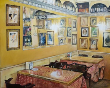 Peinture intitulée "Comedor interior- R…" par Tomás Castaño, Œuvre d'art originale, Huile Monté sur Châssis en bois