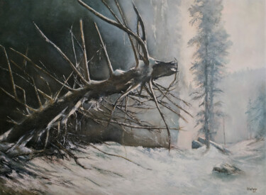 Pintura titulada "El árbol caído" por Tomás Castaño, Obra de arte original, Oleo Montado en Bastidor de camilla de madera