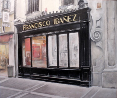 Painting titled "Francisco Ibañez- P…" by Tomás Castaño, Original Artwork, Oil Mounted on Wood Stretcher frame