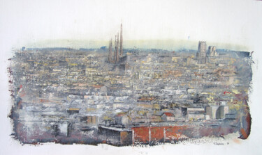 Peinture intitulée "Panoramica de Barce…" par Tomás Castaño, Œuvre d'art originale, Huile