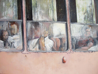 Peinture intitulée "Viajando en camello" par Tomás Castaño, Œuvre d'art originale, Huile