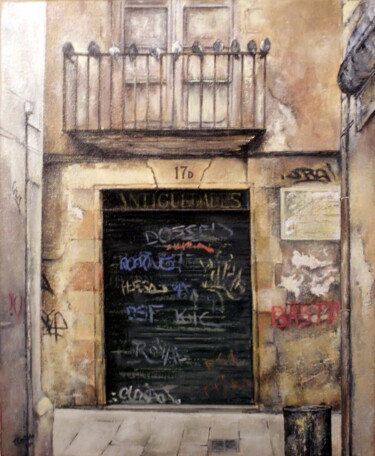 绘画 标题为“Barrio Gótico de Ba…” 由Tomás Castaño, 原创艺术品, 油