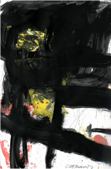 Картина под названием "FOOL IN BLACK 2" - Tomasz Czermiński, Подлинное произведение искусства, Пигменты