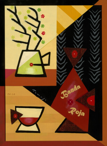 Schilderij getiteld "Banda Roja" door Tomasz, Origineel Kunstwerk, Acryl