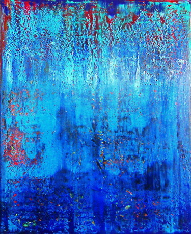 Pittura intitolato "BLUE DEEP, framed" da Tomaž - Tomo Gorjanc, Opera d'arte originale, Acrilico Montato su Telaio per barel…